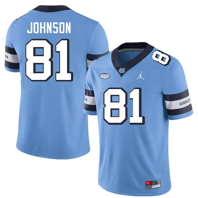 #81 Aziah Johnson North Carolina Tar Heels College Football Jersey Stitched-Retro Blue #81 Aziah Johnson North Carolina Tar Heels College Football Jersey Stitched-Retro Blue